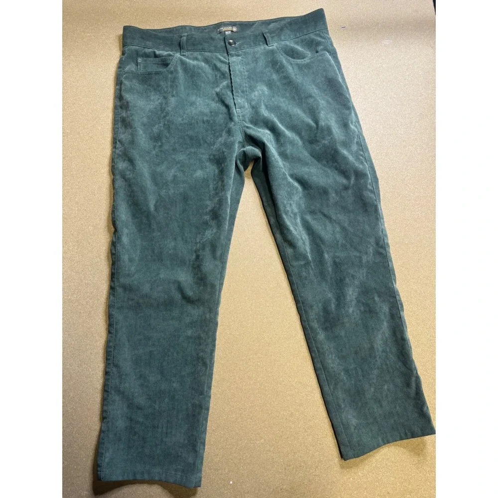 Peter Millar Crown Sport‎ Mens 36x30 Corduroy Pants Dark Green 5-Pocket Trousers